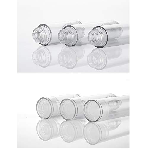 10 botellas transparentes sin aire, rellenables, de plástico transparente, sin aire, bomba de loción sin aire, recipiente al vacío, difusor de