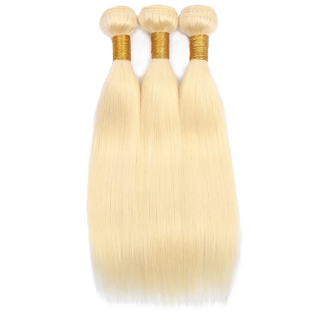 Paquetes de 613 mechones de cabello humano lacio de 22, 24 y 26 pulgadas, suaves y saludables rubios miel, mechones lacios, diseñados para mujeres