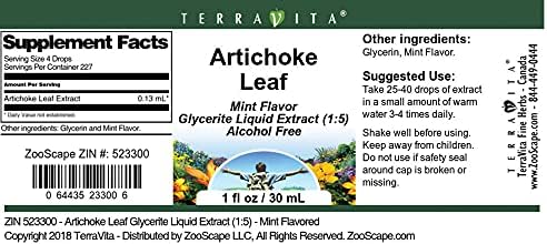 Alcachofa hoja glycerite Extracto de líquido (1 5)Sabor a Menta (1oz, Zin 523300), 1 Ounce, 3