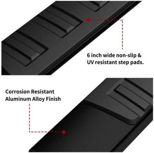 Estribos laterales de aluminio, escalones laterales de camión Nerf Bars L+R para