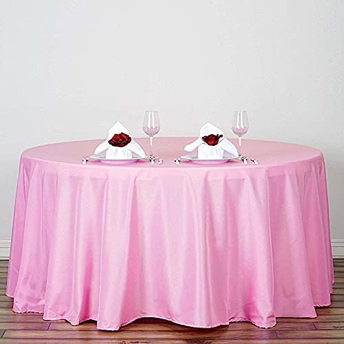 BalsaCircle Manteles redondos de 120 pulgadas, color rosa, manteles de tela para bodas, fiestas, recepción, banquetes, eventos, cocina, comedor