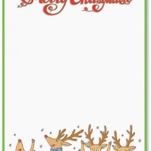 Carta de Navidad de reno papelesSet de 25NAVIDAD papelería papeles son 812″ x 11″, papel para computadora compatible Carta de Navidad de reno papelesSet de 25NAVIDAD papelería papeles son 812″ x 11″, papel para computadora compatible