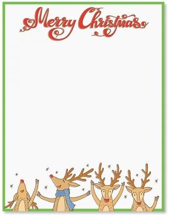 Carta de Navidad de reno papelesSet de 25NAVIDAD papelería papeles son 812″ x 11″, papel para computadora compatible
