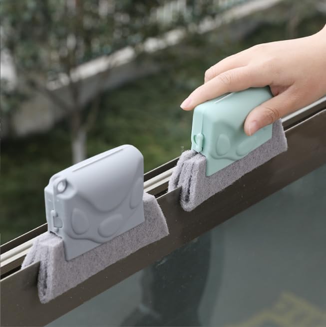Cepillo de limpieza de ranura de ventana, herramientas limpiadoras de hendiduras de mano, cepillo mágico de limpieza de ventanas, limpia rápidamente
