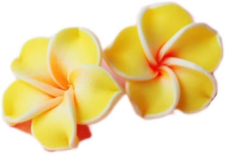 Healifty Accesorios de girasol, 20 unidades, arcilla polimérica, espaciador de flores de plumeria, cuentas sueltas, abalorios florales para hacer