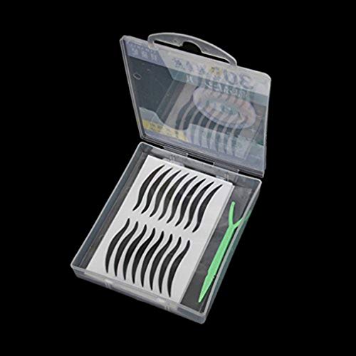 Healifty Pegatinas negras para delineador de ojos, 80 pares, reutilizables, impermeables, ahumadas