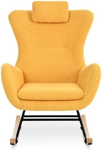 Mecedora profesional con patas de goma, tela de cachemira y diseño ergonómico, perfecta para sala de estar y dormitorio, ideal para guardería y