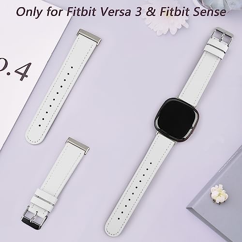 Meliya Correas de cuero compatibles con Fitbit Versa 4, Fitbit Versa 3, Sense 2, correas de reloj Fitbit Sense para mujeres y hombres, correas