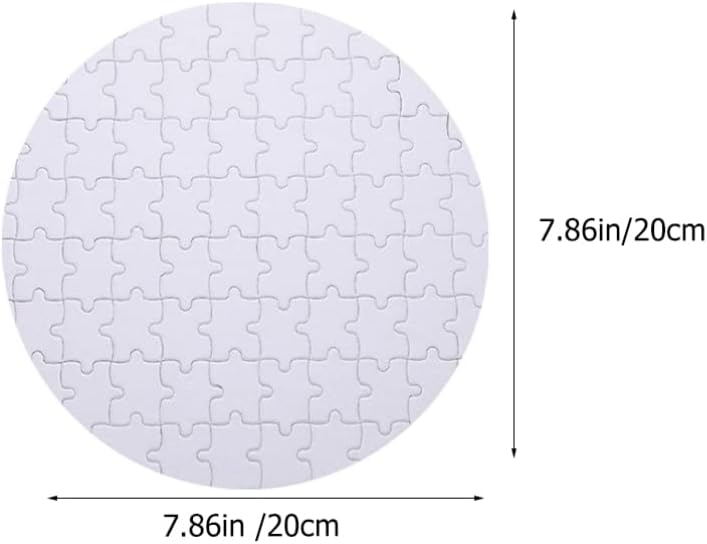 SEWACC Rompecabezas de sublimación en blanco de 4 piezas con forma redonda en blanco, rompecabezas de impresión de transferencia de calor para