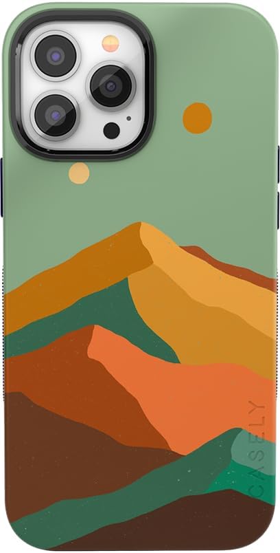 Casely Funda para iPhone 13 Pro  Compatible con MagSafe  Endless Peaks  Funda de montaña con bloques de color