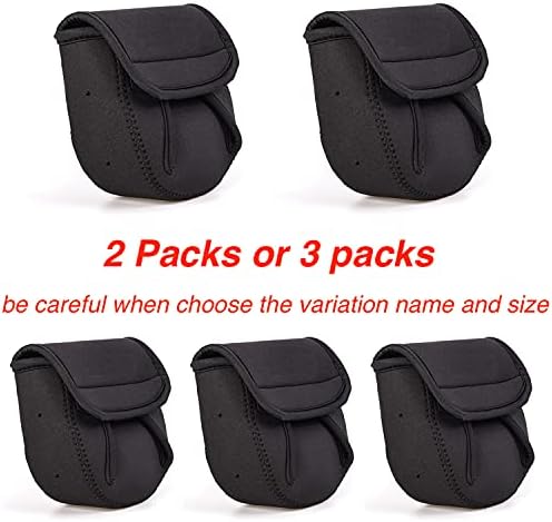 FASANIY Funda protectora para carrete de pesca, carrete giratorio de arrastre, baitcasting, bolsa protectora de pesca, bolsas de pesca, 3 tamaños, 2