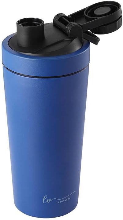 Botella agitadora de acero inoxidable de alta calidad, diseño aislado al vacío, botella mezcladora de proteínas para antes del entrenamiento, a