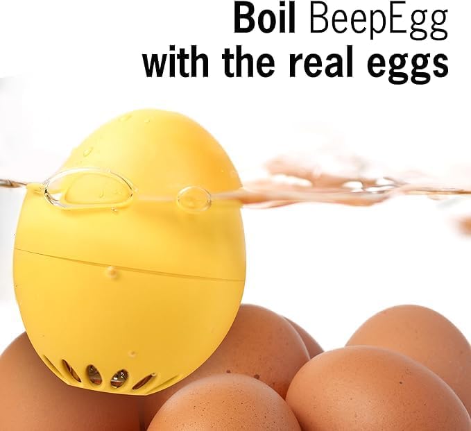 BeepEgg Basic Purple – Temporizador de huevos para hervir huevos – Cocina musical para huevos suaves, medianos y duros – Seguro para alimentos –