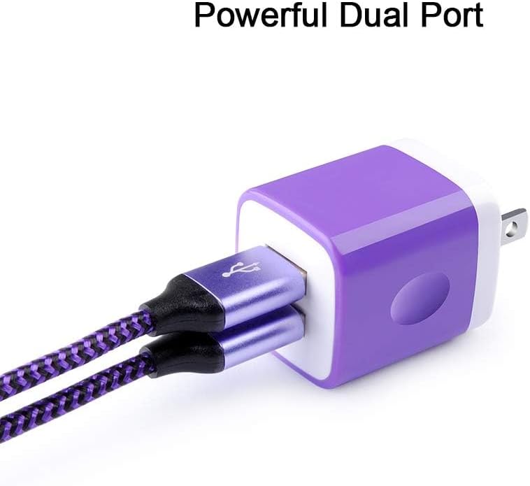 Cargador USB de pared para teléfono, bloque de carga, enchufe de ladrillo con 2 cables de carga tipo C de 6 pies para Samsung Galaxy S24 S23 S22 S21