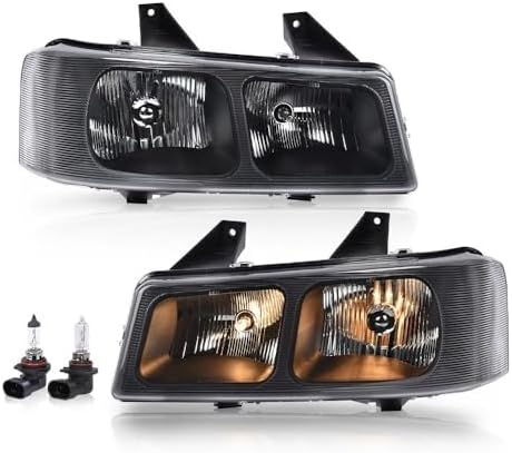 PIT66 Par de faros delanteros con bombillas compatibles con Chevy Express 1500GMC Savana 1500 2003-2014, compatible con Chevy Express 2500 3500GMC