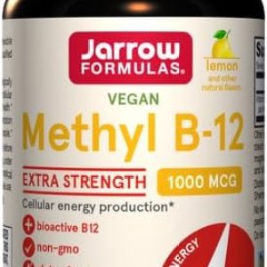 Jarrow Formulas Metil B-12 1000 mcg – 100 tabletas masticables limón – Paquete de 2 – Vitamina bioactiva B12 – Apoya la producción de energÃa la Jarrow Formulas Metil B-12 1000 mcg – 100 tabletas masticables limón – Paquete de 2 – Vitamina bioactiva B12 – Apoya la producción de energÃa la