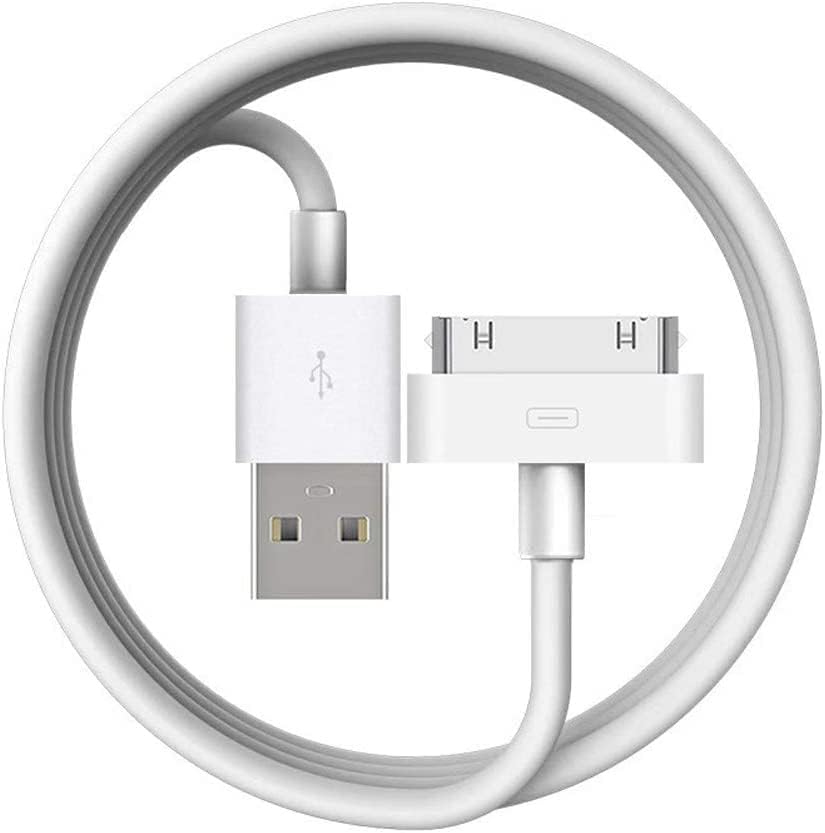 Paquete de 5 cables de carga USB de sincronización de datos blancos de 30 pines de 3.3 ft de largo para Apple iPhone 4 4S 3G 3GS Apple iPad 1 2 3