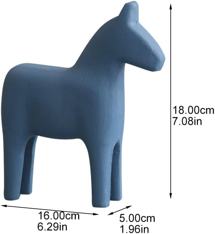 Veemoon Dal – Figura de caballo de madera con figura de caballo sueco, adorno de escritorio para regalos, decoración de casa y oficina, decoración