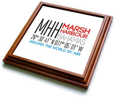3dRose Alexis Design – Around The World by Air – Marsh Harbour, Abaco, Bahamas, Around The World by air Travel Gift – 8×8 Trivet with 6×6 Ceramic