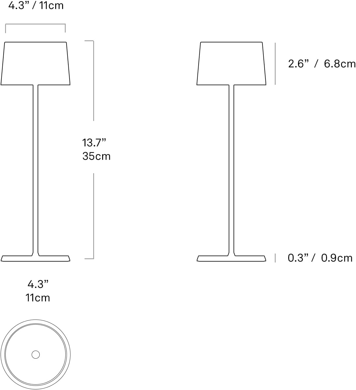 Zafferano Olivia Pro Lámpara de mesa inalámbrica (color blanco), 3 generación, aluminio, protección IP54, uso en interiores y exteriores, base de