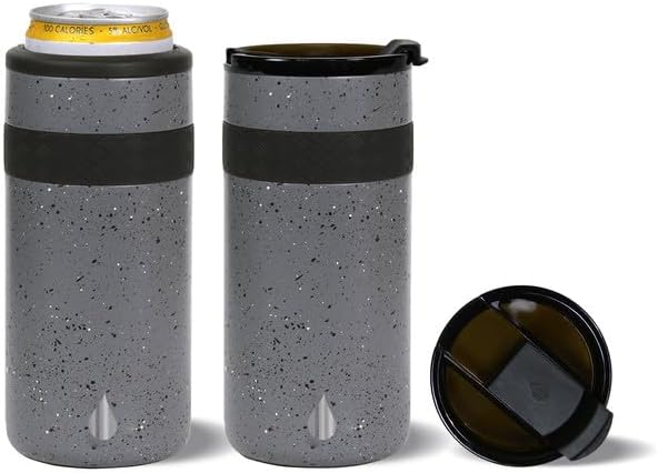 Elemental Duo-Sip – Vaso aislado 2 en 1 con tapa 100% a prueba de fugas y tapa delgada de 12 onzas, vaso de acero inoxidable de triple pared para
