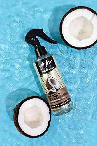 Sofn’free – Spray refrescante de aceite de ricino negro de coco y jamaicano  Volumizador e hidratante diario para peinar cabello seco, rizado o