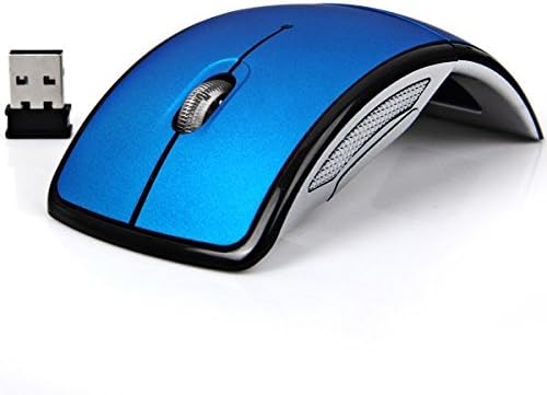 Ratón inalámbrico plegable 2.4GHz para el ratón de la computadora de la PC Ratones plegables plegables USB 2.0 receptor para PC portátil azul