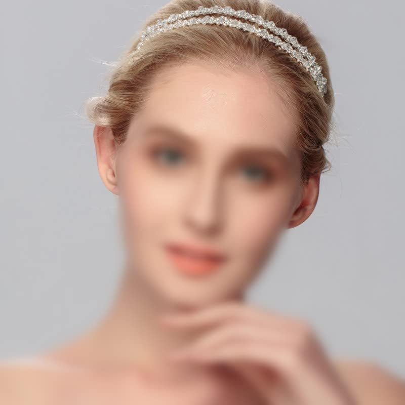 Diadema de diamantes de imitación de boda, corona de tiara de cristal para novia, damas de honor, banda para el cabello, diseño simple, accesorios