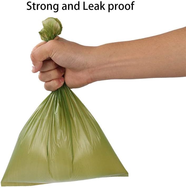 Bolsas para excrementos de perro, 13 x 9 pulgadas, extra fuertes y a prueba de fugas, bolsas verdes con dispensador y clip para correa