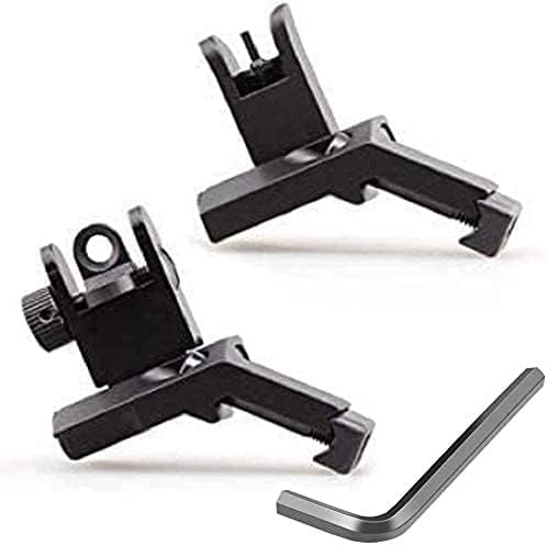 45 Degree Offset Flip Up Sight Low Profile Design Rapid Transition Front and Rear flip up Sights s-i-g-h-t with 3 and 5 Pieces Slot