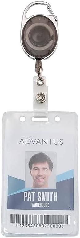 ADVANTUS Carrete retráctil para tarjetas de identificación estilo mosquetón, se extiende 30 pulgadas, paquete de 12, color ahumado (75551)