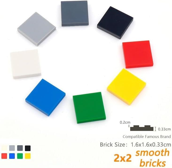 Azulejos de construcción clásicos, azulejos verdes de 2 x 2, 100 piezas, compatibles con piezas y piezas Lego 3068 (color verde)