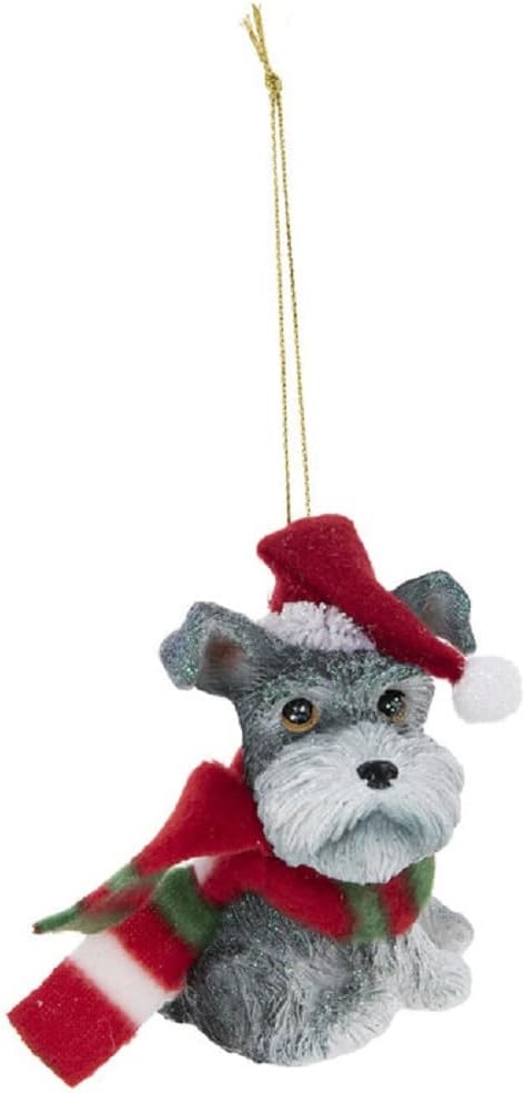 Sweet Happy Face – Gorro de Papá Noel con purpurina para perro, adorno para cachorros, árbol de Navidad, bulldog francés, adorno con purpurina,