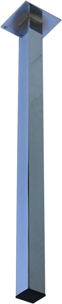 Alpha Furnishings Patas de metal cuadradas cromadas para mesa, pie de mesa para isla de cocina, encimera, patas de banco de trabajo, 34 pulgadas, 1