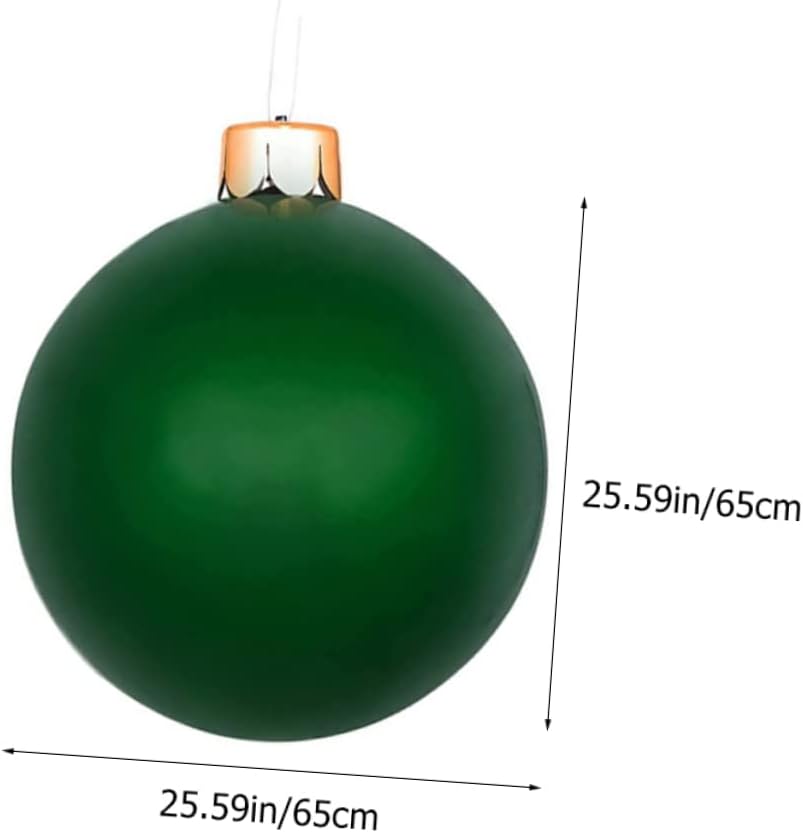 HOMSFOU 2 globos de Navidad, adorno de Navidad, decoración de Navidad, decoración de bolas grandes, adornos gigantes de Navidad al aire libre, bola