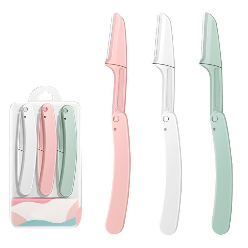 Maquinilla de afeitar plegable (3 x 1 unidad), maquinilla de afeitar exfoliante multifuncional, rasuradora para la cara de las mujeres, maquinilla