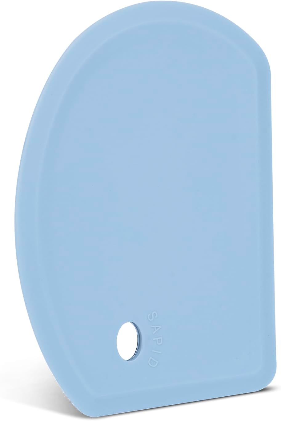 Rascador de masa de silicona con hoja de acero inoxidable, raspador de tazón flexible de borde curvado para hornear, raspador de banco de silicona