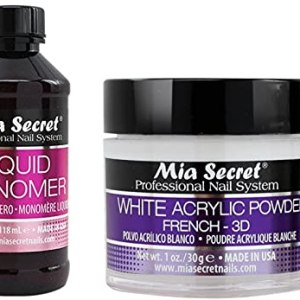 Mia Secret Monómero líquido 4 oz y polvo blanco 1 oz Mia Secret Monómero líquido 4 oz y polvo blanco 1 oz