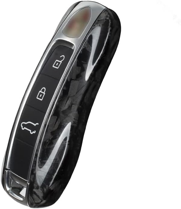 Funda para llavero de fibra de carbono pura 100% real para Porsche Panamera 2017+ Cayenne 2018+ y 911 Carrera 2020+ 718 Macan