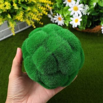 EXCEART Bolas de musgo naturales decorativas verdes, bolas de musgo secas de imitación, bolas colgantes, jarrón para llenar cuencos para el hogar,