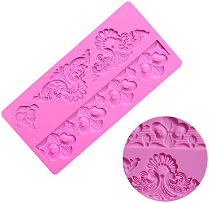 Anyana Fleur de lis Impression Lace – Molde de silicona para Sugarcraft, decoración de pasteles, decoración de cupcakes, fondant, joyas, arcilla