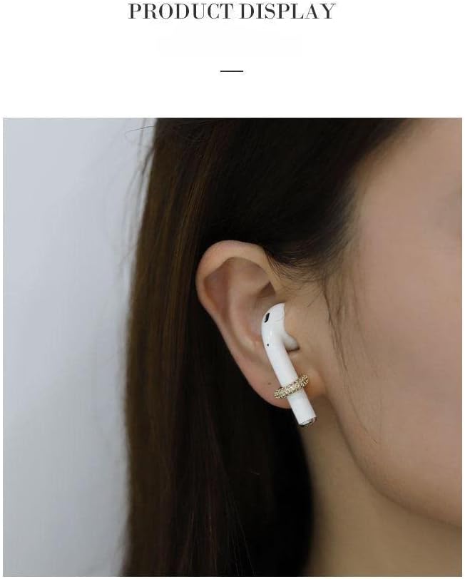 Auriculares con cadena antipérdida, pin plateado, aretes inalámbricos antipérdida, clip para la oreja, cadena para auriculares, aretes con clip para