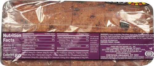 Food For Life Pan germinado canela pasas orgánica, 24 oz
