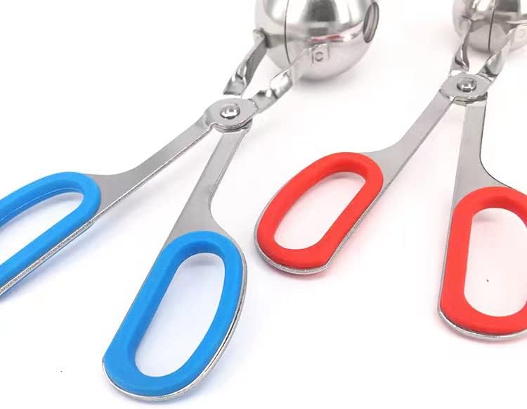 Juego de 3 pelotas de acero inoxidable para hacer bolitas de carne antiadherentes, para hacer bolitas de hielo para cake pop, cuchara de helado,