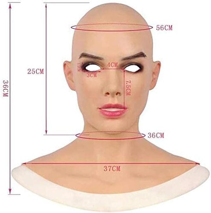 Cubierta para la cabeza, máscara de látex única para disfraz de Halloween, adecuada para travesti, travesti, Drag Queen, de hombre a mujer, unisex