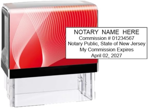 Hubco Impresora 40 Sello notario autoentintado – Nueva Jersey (caja roja)