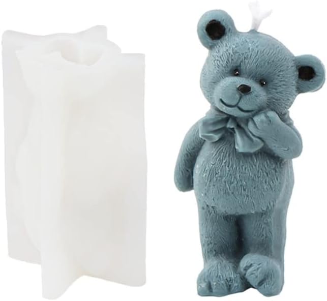 Molde de silicona para velas en forma de oso, molde para velas de bricolaje, molde de yeso, molde epoxi, kit de fabricación de velas, moldes de