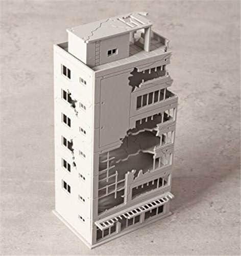 EatingBiting Escala N 1144 1144 Ruined Damaged Building After War Assembling Model Outland Realism Scene for DIY Sand Table Garden Micro Landscape