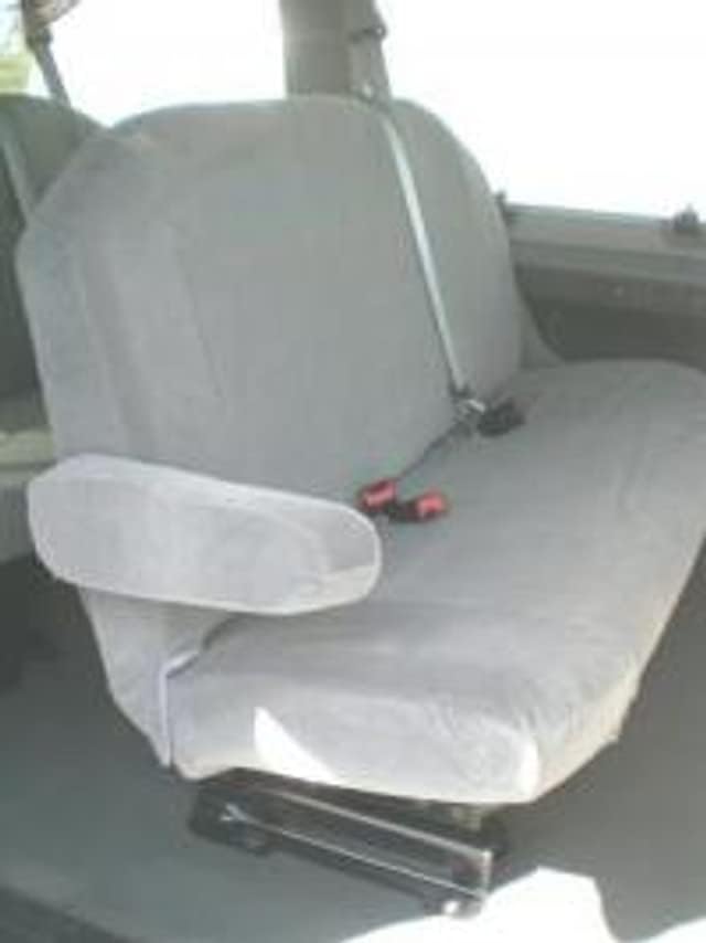 Durafit Seat Covers Resistente al agua, hecho para adaptarse – Ford E150-E550 2009-2018 Van Middle asiento de banco de 3 pasajeros con reposabrazos