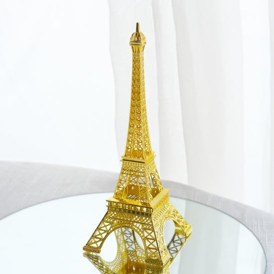 Efavormart 10 pulgadas  Oro  Centro de mesa de la Torre Eiffel  Decoración para pastel de la Torre Eiffel  Figura decorativa